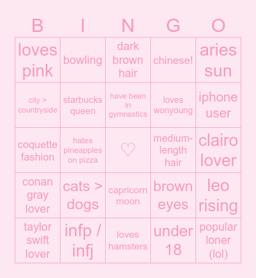 nelle’s bingo !! Bingo Card