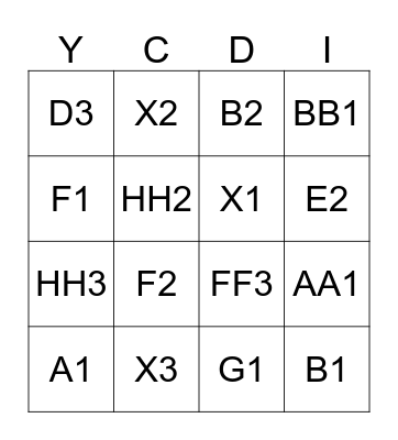 IXL * LANGUAGE/B Bingo Card