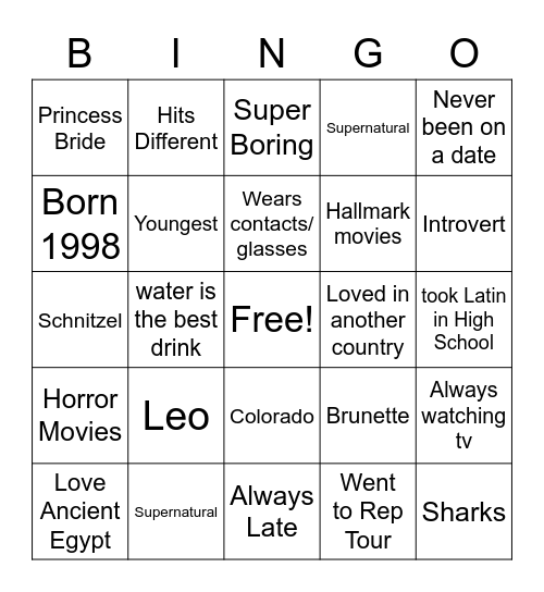 woulddoanythingfor1989tv BINGO Card