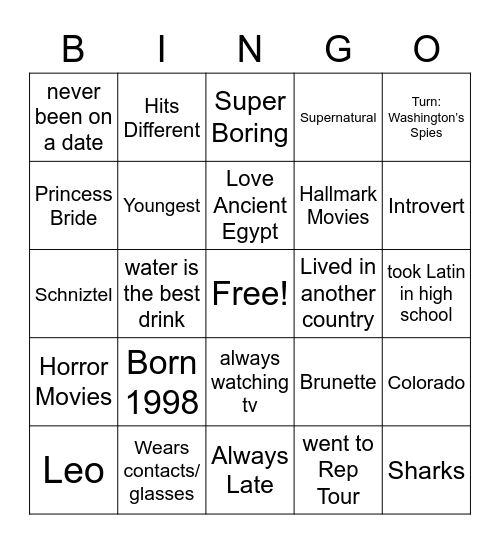 woulddoanythingfor1989tv BINGO Card