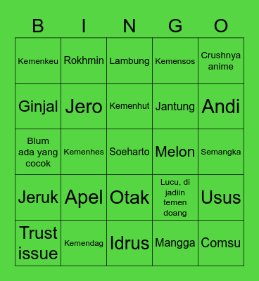 JOOHYUK Bingo Card