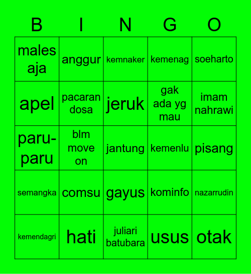 HAJOON Bingo Card