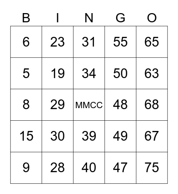 Marymount SCEC 2022 Bingo Card