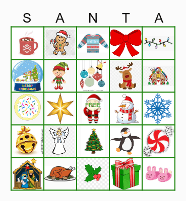 Santa Bingo Card