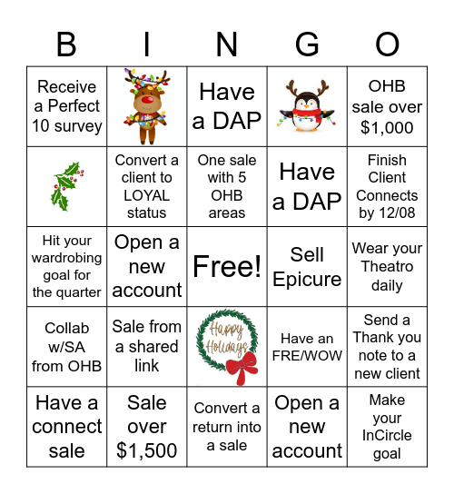 HOLIDAY BINGO! Bingo Card