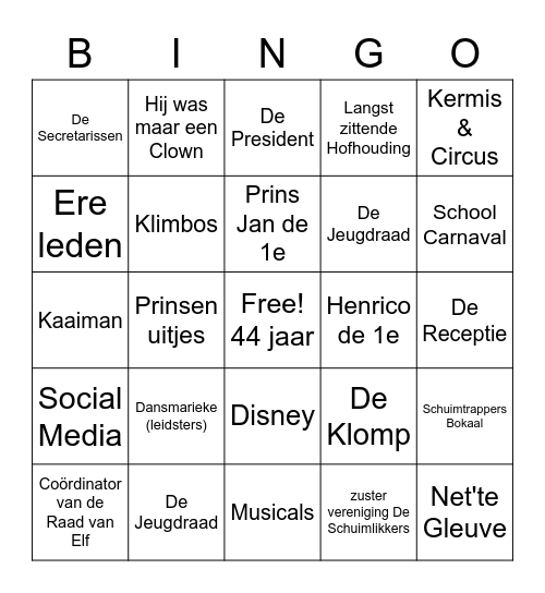 4 x 11 Jaar  -  De Turftrappers Bingo Card