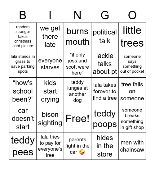 tree day Bingo Card