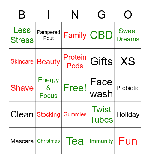 Virtual Christmas Event! Bingo Card