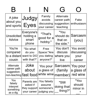 Artist's Thanksgiving Bingo  Bingo Card