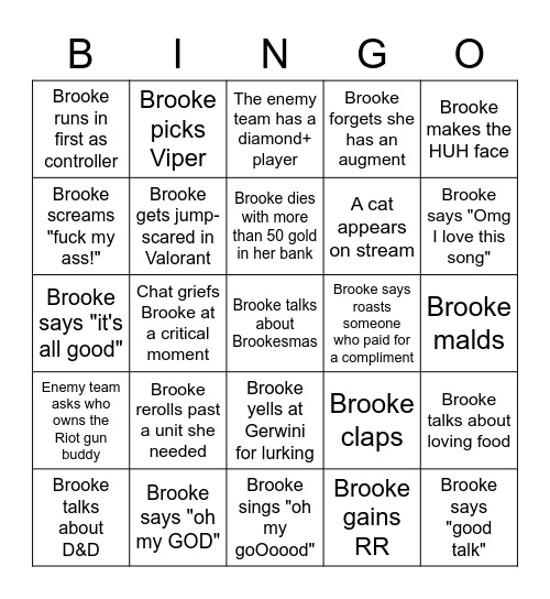 Brookesmas Ultimate Bingo Card