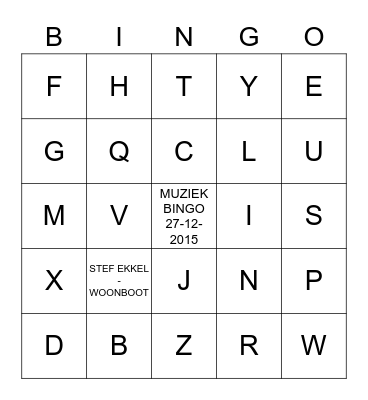 NEDERHORST ON ICE MUZIEKBINGO Card