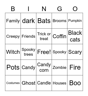 Halloween Bingo Card