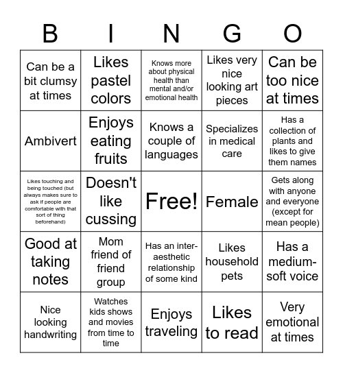 How much do you have in common with Saffron? Bingo Card