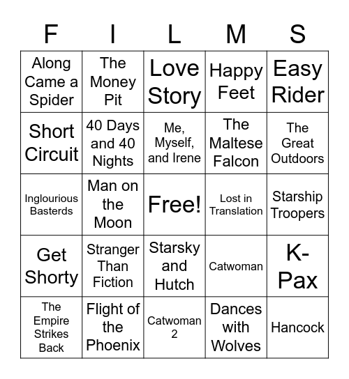 Movies_11262022 Bingo Card