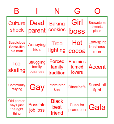 Hallmark Bingo Card