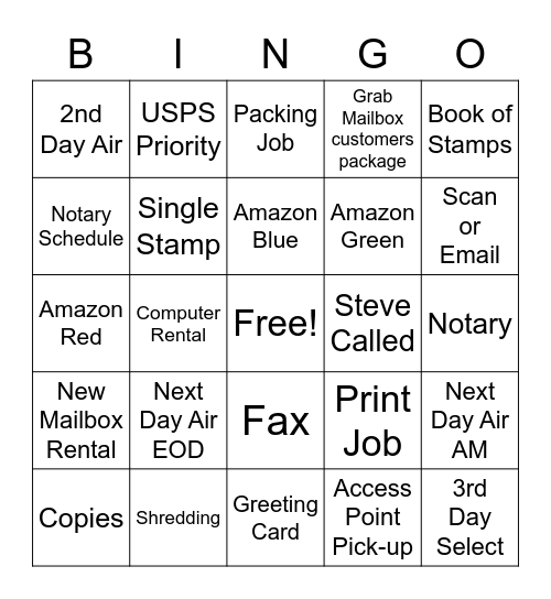 2023 TUPSS Bingo Bango Bingo Card