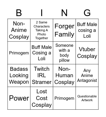 AFA Bingo Card