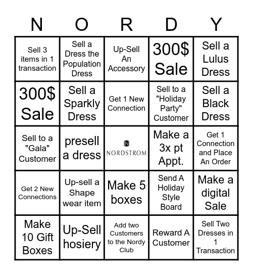 Holiday Bingo Card