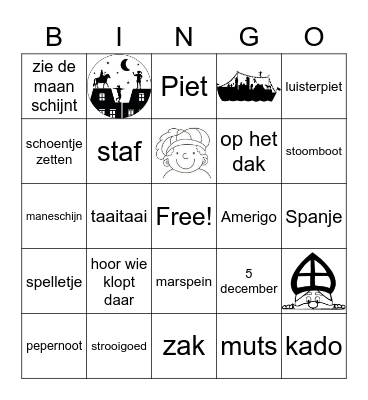 Sinterklaas Bingo Card