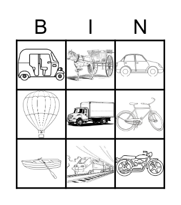 Transportation-1 Bingo Card