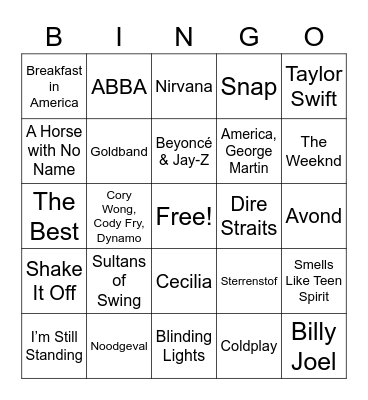 The Bakery Bingo Card