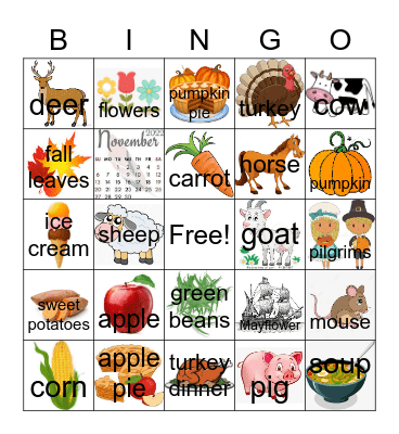 Thanksgiving & The Very Stuffed Turkey Bingo Card