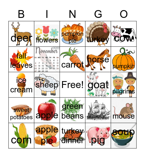 Thanksgiving & The Very Stuffed Turkey Bingo Card