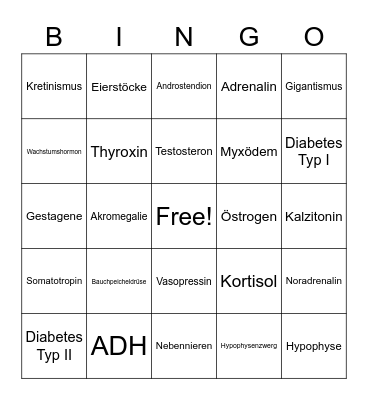 HormonHelden Bingo Card