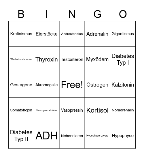 HormonHelden Bingo Card