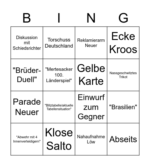 Deutschland - Ghana Bingo Card