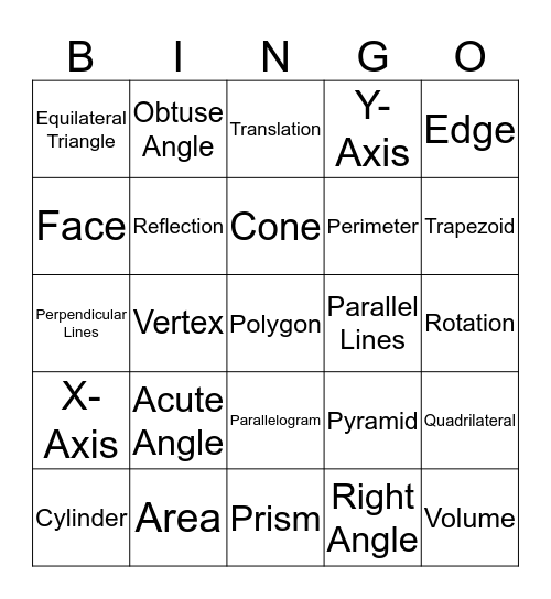 Vocabulary Bingo (CBA 4) Bingo Card