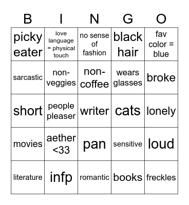 wawa's bingo 😻 Bingo Card