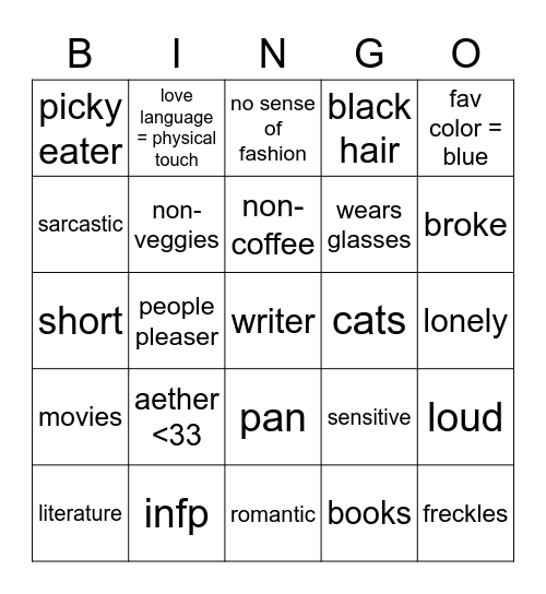 wawa's bingo 😻 Bingo Card