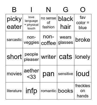 wawa's bingo 😻 Bingo Card