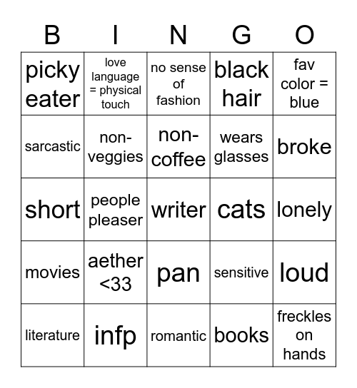 wawa's bingo 😻 Bingo Card