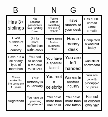 Yay! :) Bingo Card