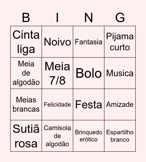BINGO DA MARTHI Bingo Card