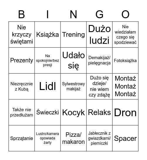 Vlogmaliss 2022 Bingo Card