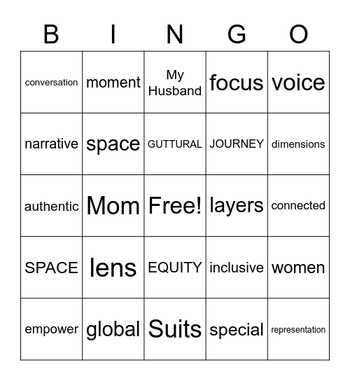 JP'S BS Beige sayings Bingo Card