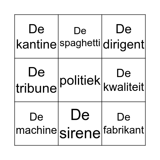 Spelling blok 3 les 4 Bingo Card