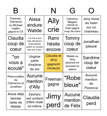 Finale OD Martinique 2022 Bingo Card