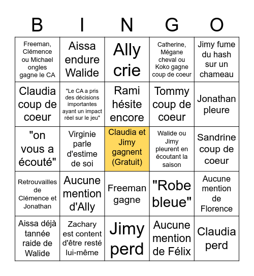 Finale OD Martinique 2022 Bingo Card