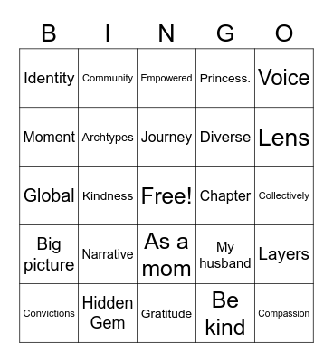 Duchess of Industrial Beige Bingo Card