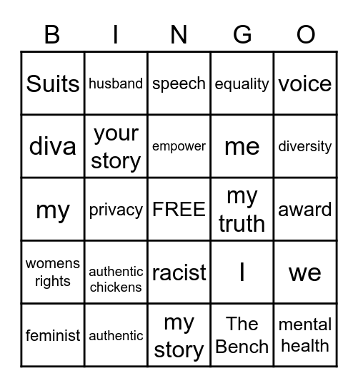 HARRY'S WIFE BULLSH*T BINGO CARD - ROSE Bingo Card