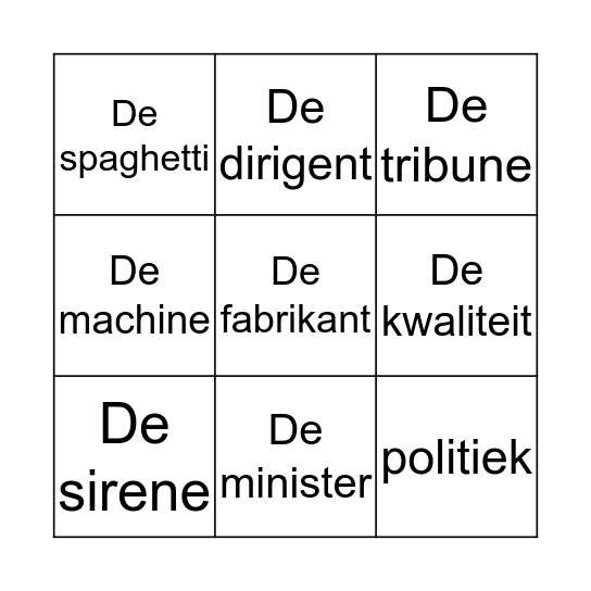 Spelling blok 3 les 4 Bingo Card