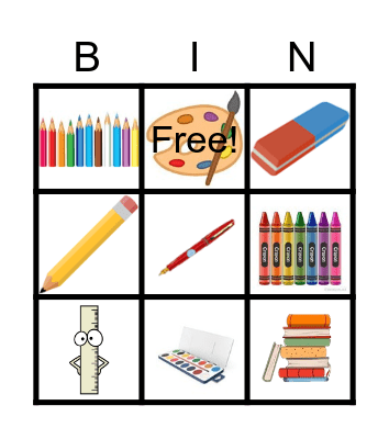 school material Bingo Card