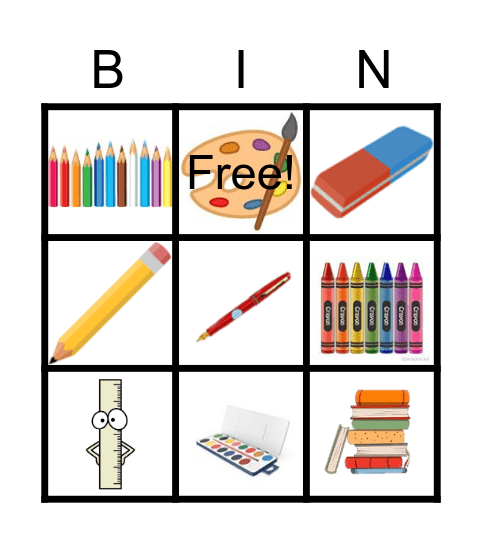 school material Bingo Card