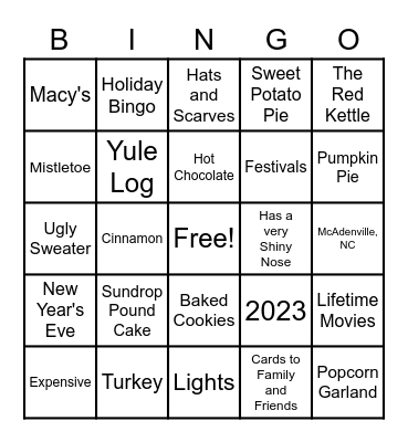 In the Spirit Warm Up Week Bingo Card