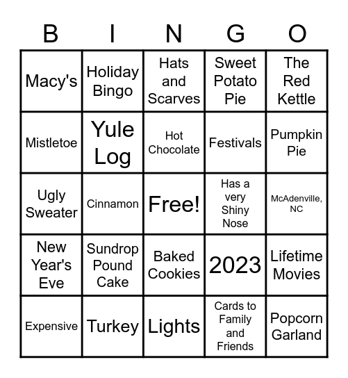 In the Spirit Warm Up Week Bingo Card