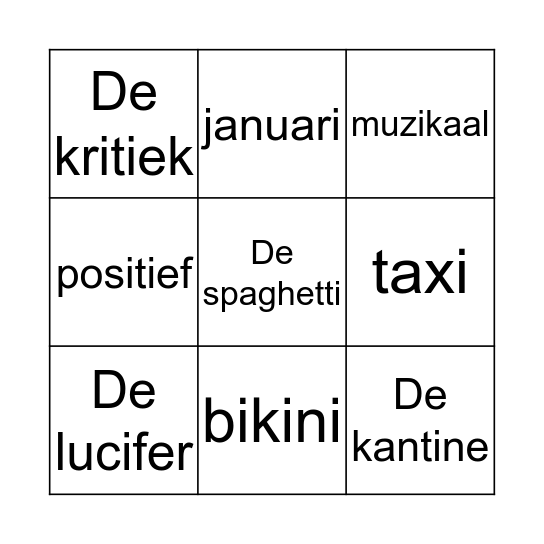 Spelling blok 3 les 4 Bingo Card